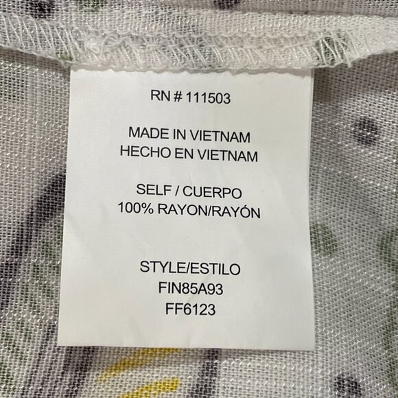 FIGUEROA & FLOWER (NWT) Short Sleeve Button Down Border Print Top, Yellow - XL - Picture 8 of 9